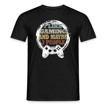 Gaming Retro Gift Idea - Men's T-Shirt - black - Front - AI Model Male 178 light (178cm)