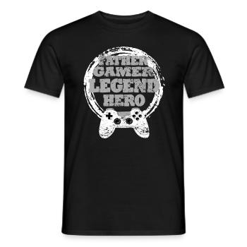 Daddy Gaming Retro Gift Idea - Men's T-Shirt - black - Front - AI Model Male 178 light (178cm)