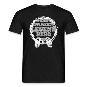 Daddy Gaming Retro Gift Idea - Men's T-Shirt - black - Front - AI Model Male 178 light (178cm)