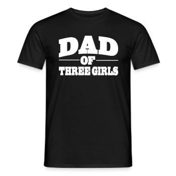 Papa Dad of three Girls zum Vatertag - Männer T-Shirt - Schwarz - Vorne - AI Model Male 178 light (178cm)