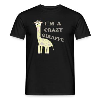 At a Crazy Giraffe - Men's T-Shirt - black - Front - AI Model Male 178 light (178cm)