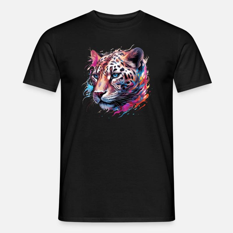 Leopard Krafttier - Männer T-Shirt - Schwarz