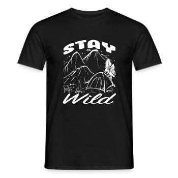Camping campfire saying - Men's T-Shirt - black - Front - AI Model Male 178 light (178cm)
