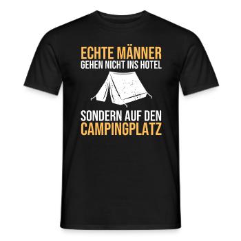 Echte Männer Gehen Nicht Ins Hotel - Männer T-Shirt - Schwarz - Vorne - AI Model Male 178 light (178cm)