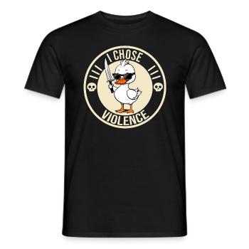I Choose Violence Funny Cute Duck Holding Knife - Men's T-Shirt - black - Front - AI Model Male 178 light (178cm)