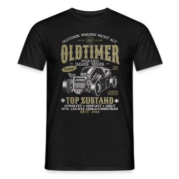 OLDTIMER WERDEN NICHT ALT 1964 60 JAHRE - Männer T-Shirt - Schwarz - Vorne - AI Model Male 178 light (178cm)