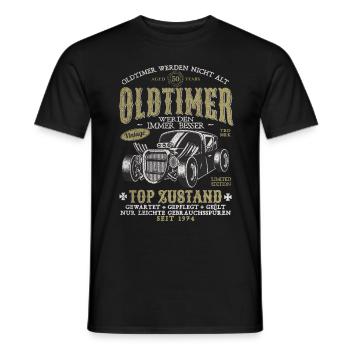 OLDTIMER WERDEN NICHT ALT 1974 50 JAHRE - Männer T-Shirt - Schwarz - Vorne - AI Model Male 178 light (178cm)