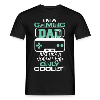 Gamer - Jeux - Joueur - Cadeau - Papa - Père - T-shirt homme - noir - Devant - AI Model Male 178 light (178cm)