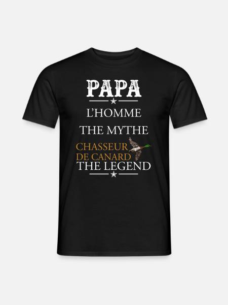 Papa chasseur de canard l'homme - T-shirt homme - noir