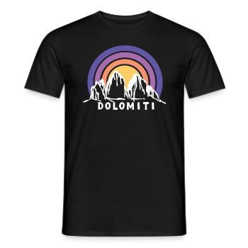 Dolomites Three Peaks South Tyrol Hiking Souvenir - Men's T-Shirt - black - Front - AI Model Male 178 light (178cm)