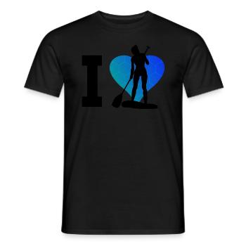 Standup Paddling Men's Standup Paddleboard - Men's T-Shirt - black - Front - AI Model Male 178 light (178cm)