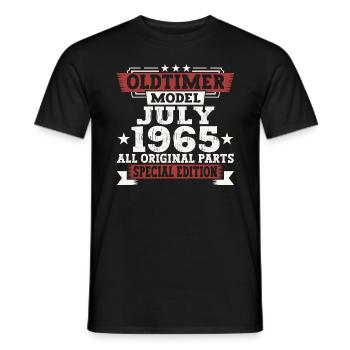 Oldtimer July 1965 57th Birthday Gift Men - Men's T-Shirt - black - Front - AI Model Male 178 light (178cm)