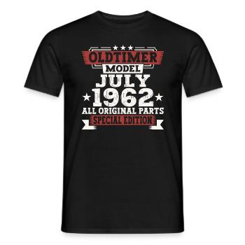Oldtimer Juli 1962 60. Geburtstag Geschenk Herren - Männer T-Shirt - Schwarz - Vorne - AI Model Male 178 light (178cm)