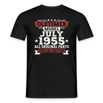 Oldtimer Juillet 1955 67ème Anniversaire Cadeau Hommes - T-shirt homme - noir - Devant - AI Model Male 178 light (178cm)