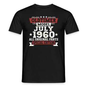 Oldtimer July 1960 62nd Birthday Gift Men - Men's T-Shirt - black - Front - AI Model Male 178 light (178cm)