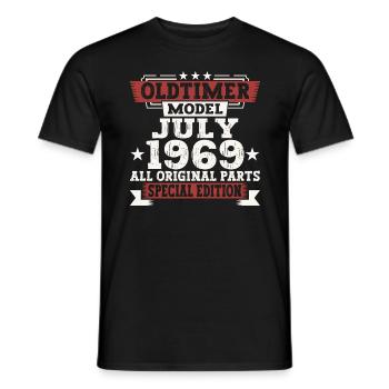 Oldtimer July 1969 53rd Birthday Gift Men - Men's T-Shirt - black - Front - AI Model Male 178 light (178cm)