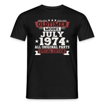 Oldtimer July 1974 48th Birthday Gift Men - Men's T-Shirt - black - Front - AI Model Male 178 light (178cm)