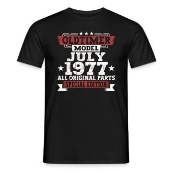 Oldtimer July 1977 45th Birthday Gift Men - Men's T-Shirt - black - Front - AI Model Male 178 light (178cm)