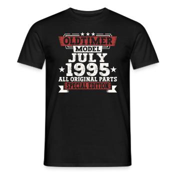 Oldtimer July 1995 27th Birthday Gift Men - Men's T-Shirt - black - Front - AI Model Male 178 light (178cm)
