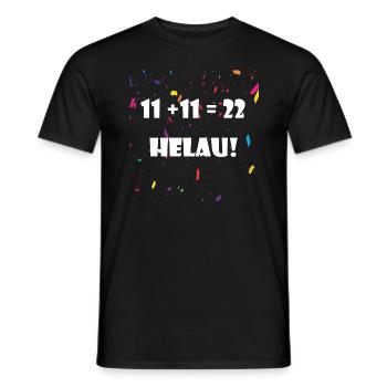 11 + 11 = 22 HELAU! *Karneval* Design - Männer T-Shirt - Schwarz - Vorne - AI Model Male 178 light (178cm)