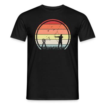 Bow and Arrow Archer Retro Gift - Men's T-Shirt - black - Front - AI Model Male 178 light (178cm)