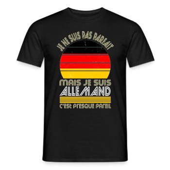 Je ne suis pas parfait mais je suis Allemand - T-shirt homme - noir - Devant - AI Model Male 178 light (178cm)
