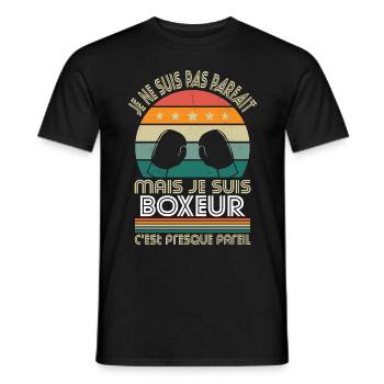 Je ne suis pas parfait mais je suis boxeur - T-shirt homme - noir - Devant - AI Model Male 178 light (178cm)