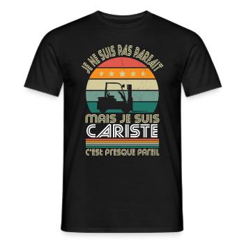 Je ne suis pas parfait mais je suis cariste - T-shirt homme - noir - Devant - AI Model Male 178 light (178cm)