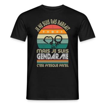 Je ne suis pas parfait mais je suis gendarme - T-shirt homme - noir - Devant - AI Model Male 178 light (178cm)