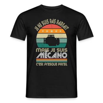 Je ne suis pas parfait mais je suis mécano - T-shirt homme - noir - Devant - AI Model Male 178 light (178cm)