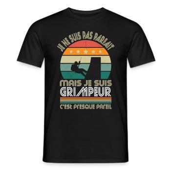 Je ne suis pas parfait mais je suis grimpeur - T-shirt homme - noir - Devant - AI Model Male 178 light (178cm)