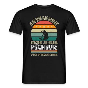 Je ne suis pas parfait mais je suis pêcheur - T-shirt homme - noir - Devant - AI Model Male 178 light (178cm)