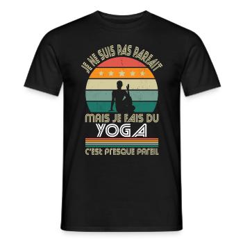 Je ne suis pas parfait mais je fais du yoga - T-shirt homme - noir - Devant - AI Model Male 178 light (178cm)