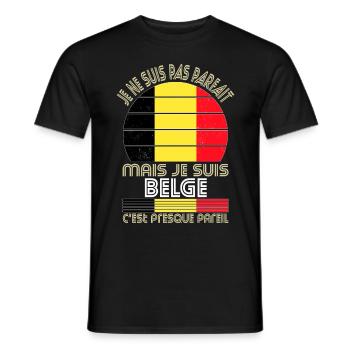 Je ne suis pas parfait mais je suis Belge - T-shirt homme - noir - Devant - AI Model Male 178 light (178cm)