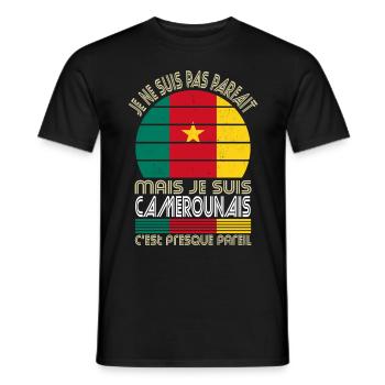 Je ne suis pas parfait mais je suis Camerounais - T-shirt homme - noir - Devant - AI Model Male 178 light (178cm)