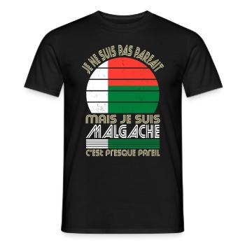 Je ne suis pas parfait mais je suis Malgache - T-shirt homme - noir - Devant - AI Model Male 178 light (178cm)