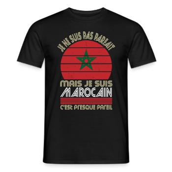 Je ne suis pas parfait mais je suis Marocain - T-shirt homme - noir - Devant - AI Model Male 178 light (178cm)