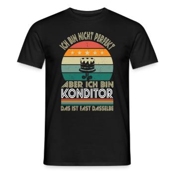 Ich bin nicht perfekt aber ich bin Konditor - Männer T-Shirt - Schwarz - Vorne - AI Model Male 178 light (178cm)