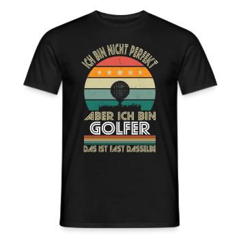 I'm not perfect, but I'm a golfer - Men's T-Shirt - black - Front - AI Model Male 178 light (178cm)