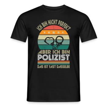 Je ne suis pas parfait, mais je suis un flic - T-shirt homme - noir - Devant - AI Model Male 178 light (178cm)