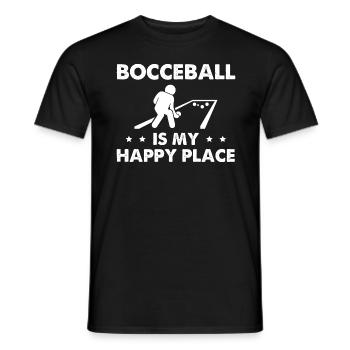 Bocceball Is My Happy Place - Männer T-Shirt - Schwarz - Vorne - AI Model Male 178 light (178cm)