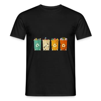 Vintage Retro Mülltonne Recycle - Männer T-Shirt - Schwarz - Vorne - AI Model Male 178 light (178cm)