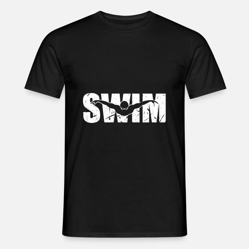 Schwimmen - Männer T-Shirt - Schwarz