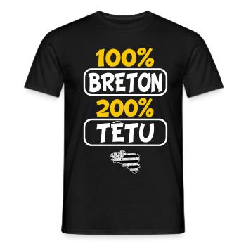 Breton stur - Männer T-Shirt - Schwarz - Vorne - AI Model Male 178 light (178cm)
