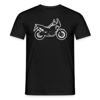 Africa Twin - Motorrad Enduro - Silhouette - Männer T-Shirt - Schwarz - Vorne - AI Model Male 178 light (178cm)