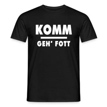 Saarländer Saarländisch Saarland Spruch geh fott - Männer T-Shirt - Schwarz - Vorne - AI Model Male 178 light (178cm)