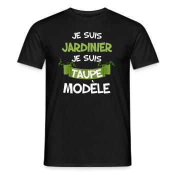 Taupe modele et jardinier humour jardin jardinage - T-shirt homme - noir - Devant - AI Model Male 178 light (178cm)
