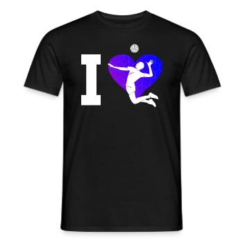 Beachvolleyball Beach Volley Volleyball - Men's T-Shirt - black - Front - AI Model Male 178 light (178cm)