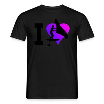 hydroptère foilwing hommes wingfoil wingsurfing - T-shirt homme - noir - Devant - AI Model Male 178 light (178cm)