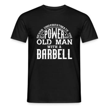 Never Underestimate The Power Of An Old Man - Männer T-Shirt - Schwarz - Vorne - AI Model Male 178 light (178cm)